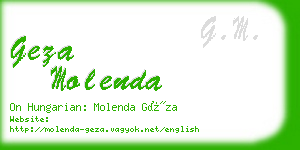 geza molenda business card